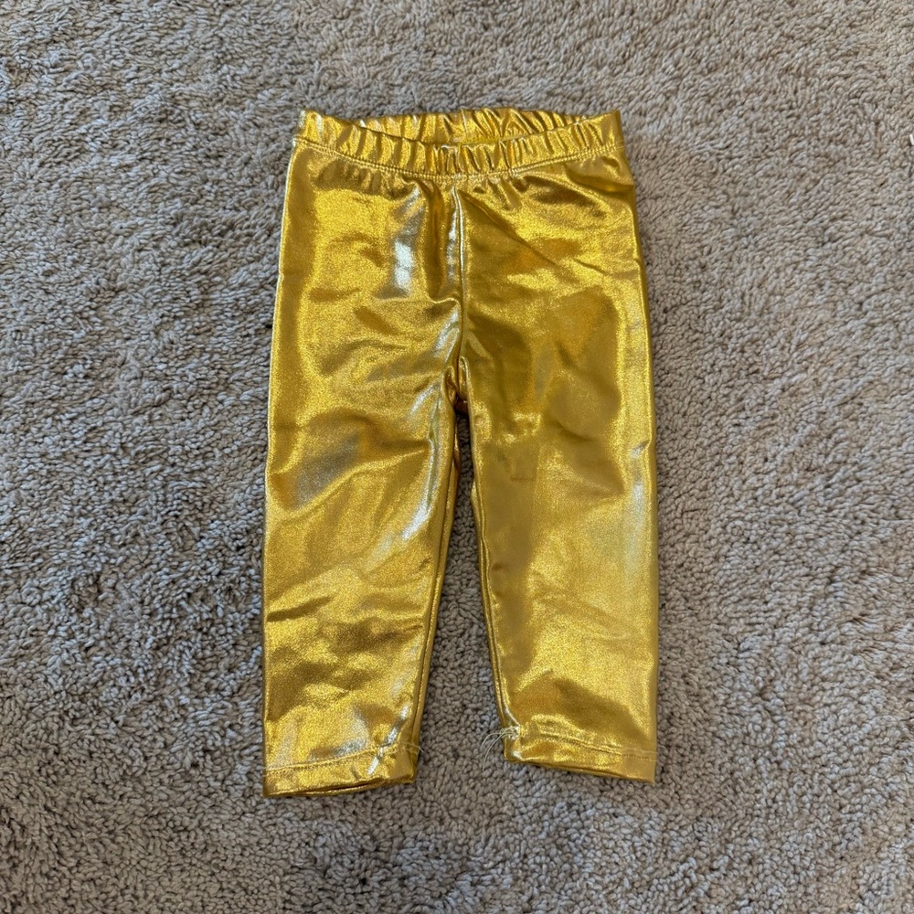 Gold Metallic Baby Leggings